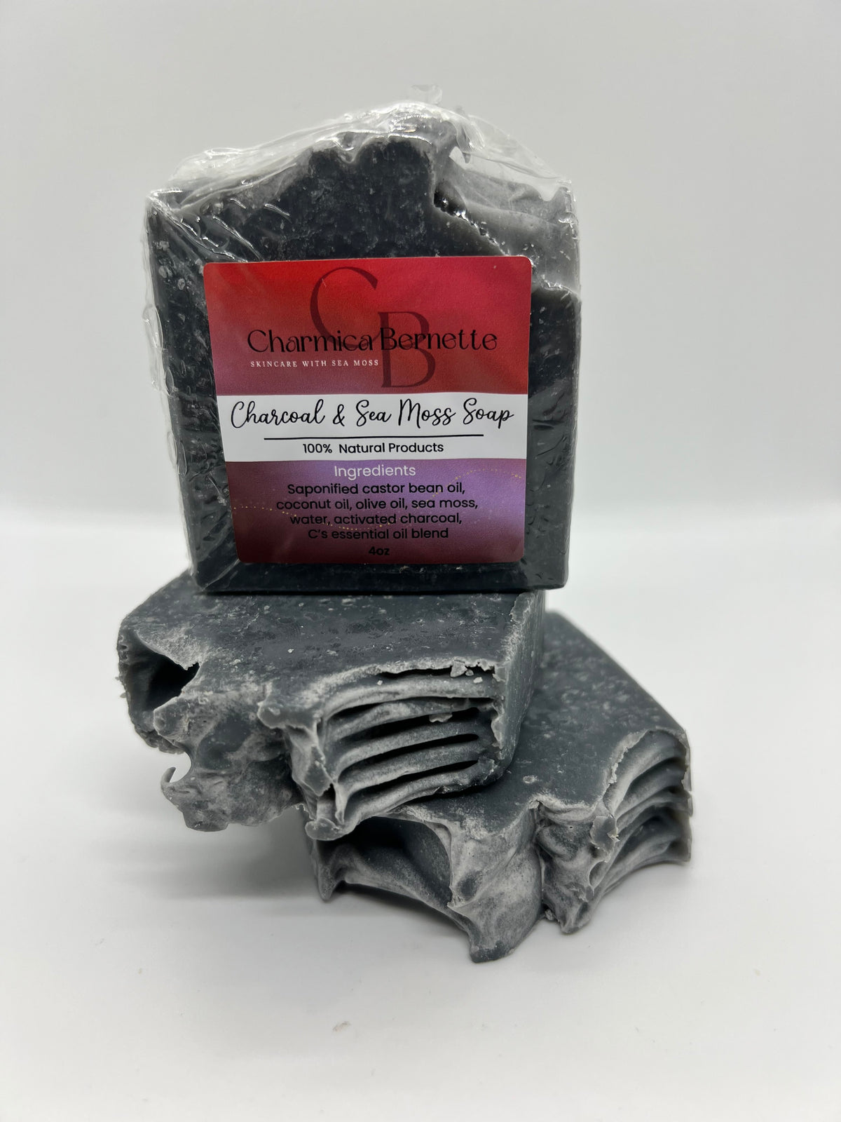 Charcoal + Sea Moss Soap - Detox Bar (Full Body Soap)